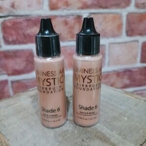 Luminess Air Mystic Airbrush Foundation Shade 6 Medium Tan 0.50oz Set of 2 New